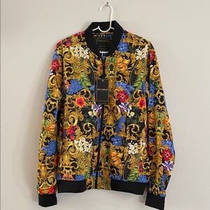Patterned Bomber Jacket - Multicolor